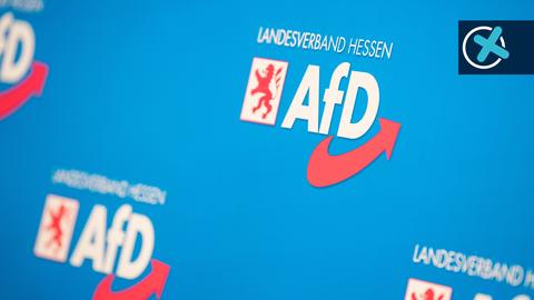 Blaue Fläche mit vielen AfD-Logos (Screenoberfläche oder Wandtapezierung)