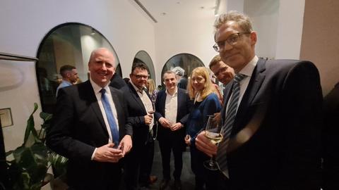 Becker bei der CDU-Wahlparty im Kunstverein am Römer.