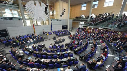 Der Bundestag in Berlin vor der Abstimmung über die Reform der Schuldenbremse am Dienstag.