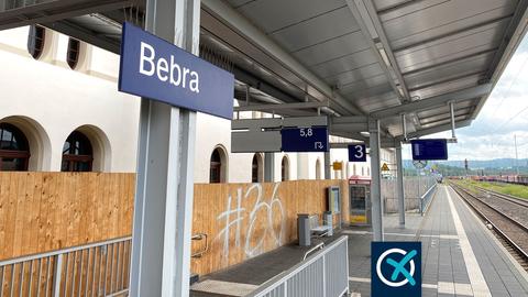 Bahnsteig am Bahnhof Bebra