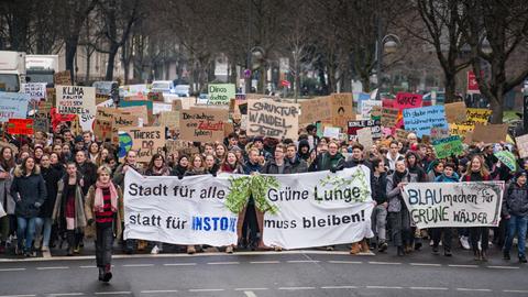 Die Demonstranten in Frankfurt