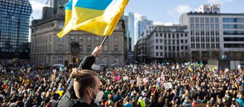 Demonstranten in Frankfurt