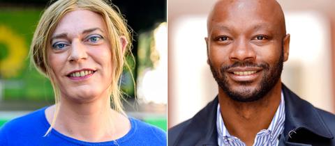 Kombination von zwei Portraits: Tessa Ganserer (links) und Armand Zorn (rechts)