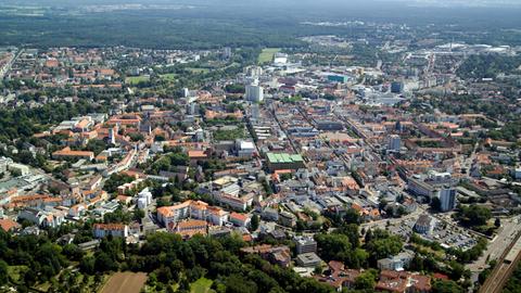 Luftaufnahme von Hanau.