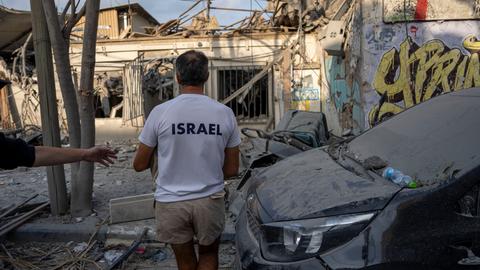 Von der Hamas zerstörtes Gebäude in Israel