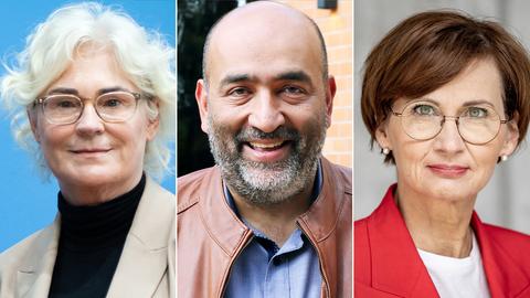 Christine Lambrecht (SPD), Omid Nouripour (Grüne), Bettina Stark-Watzinger (FDP)
