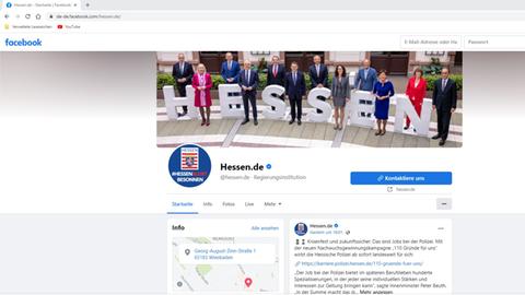 Facebook-Seite der hessischen Landesregierung