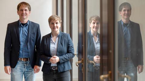 Die Linken-Spitzenkandidaten Elisabeth Kula und Jan Schalauske