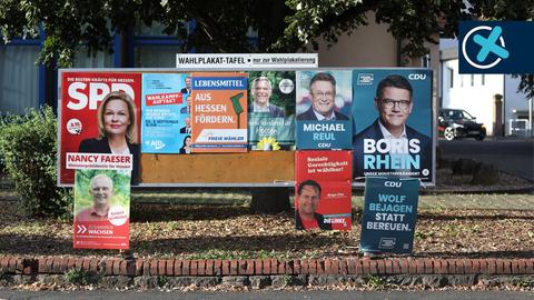Plakatwand zur Landtagswahl in Sinntal