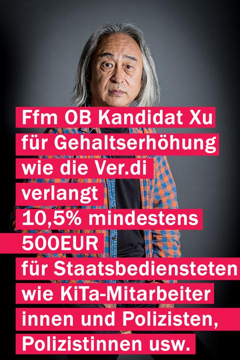 Wahlplakat des unabhängigen Kandidaten Feng Xu. 