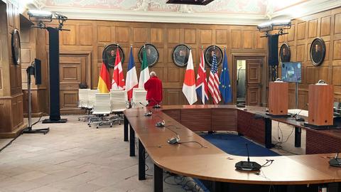 Das Mönchsrefektorium im Kloster Eberbach ist wichtigster Sitzungssaal für das Treffen der G7-Innenminister*innen.