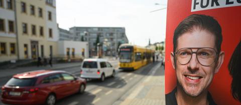 Wahlplakat von Matthias Ecke in Dresden