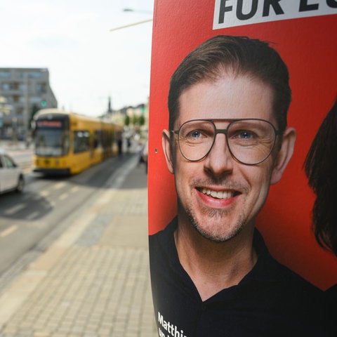 Wahlplakat von Matthias Ecke in Dresden