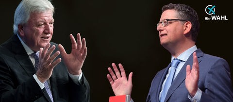 Ministerpräsident Bouffier (CDU) und SPD-Spitzenkandidat Schäfer-Gümbel
