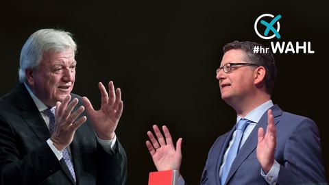 Ministerpräsident Bouffier (CDU) und SPD-Spitzenkandidat Schäfer-Gümbel