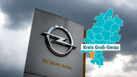 Opel Außenwerbung mit Gewitterwolken