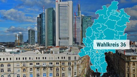 Die Hochhäuser in der Innenstadt von Frankfurt.