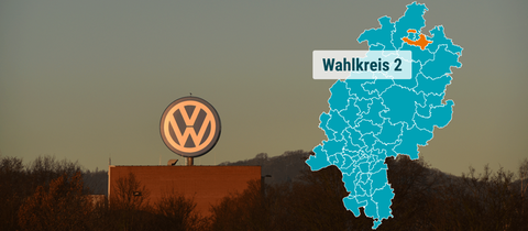 Foto des VW-Werks in Baunatal in der Abendsonne
