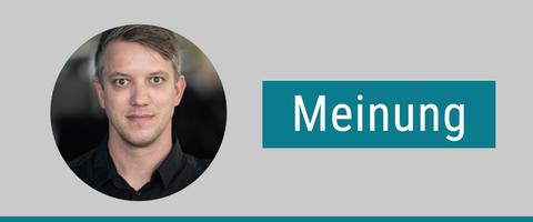 Portrait von Julian Möring in einem Kreis. Daneben steht "Meinung".