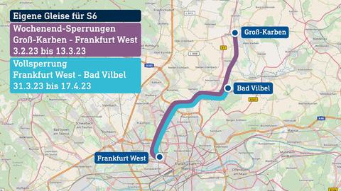 Karte, in welcher die Strecke, die temporär gesperrt werden soll, lokalisiert ist.