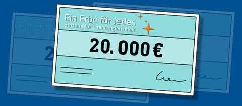 Scheck mit 20000 Euro