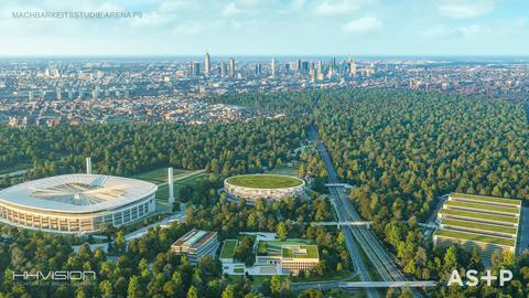 Eine Visualisierung der Multifunktionshalle am Waldstadion