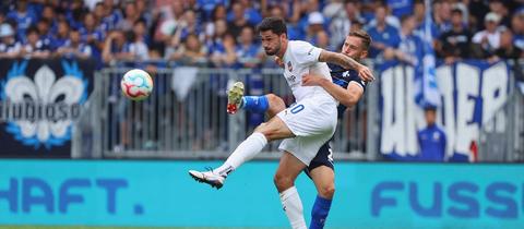 Heidenheims Tim Kleindienst im Hinspiel gegen die Lilien. 