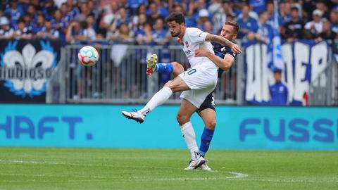 Heidenheims Tim Kleindienst im Hinspiel gegen die Lilien. 