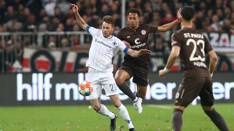 Matthias Bader im Spiel der Lilien beim FC St. Pauli