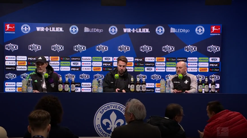 Die Pressekonferenz nach dem Lilien-Spiel gegen die Bayern