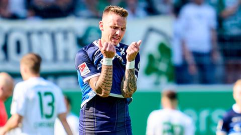Lilien-Stürmer Phillip Tietz war gefrustet nach der Fürth-Niederlage.