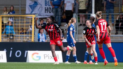 Nicole Anyomi jubelt in Hoffenheim