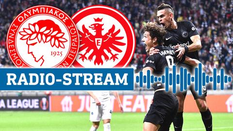 Die Logos von Eintracht und Olympiakos