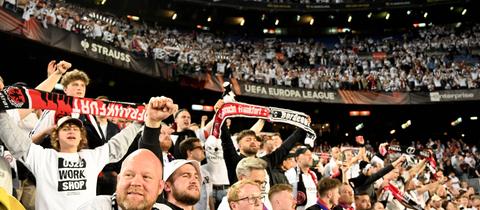 Eintracht-Fans in Barcelona