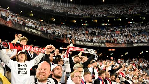 Eintracht-Fans in Barcelona