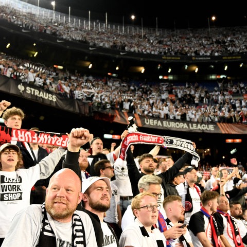 Eintracht-Fans in Barcelona