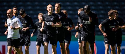 Die Eintracht beim Abschlusstraining im Berliner Olympiastadion