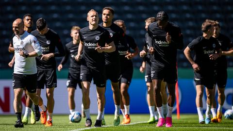 Die Eintracht beim Abschlusstraining im Berliner Olympiastadion