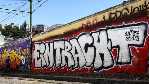 And Eintracht graffiti