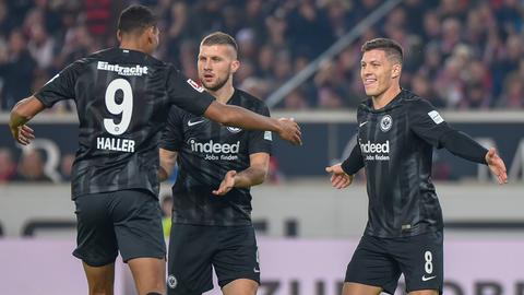 Sébastien Haller, Ante Rebic und Luka Jovic