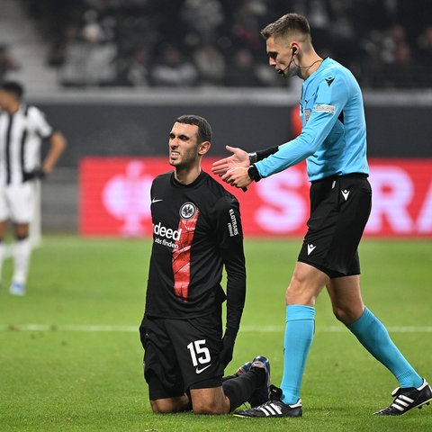 Szene aus der Partie Eintracht gegen PAOK