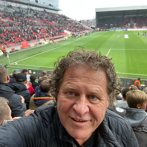 Eintracht-Fan Holger in Antwerpen.