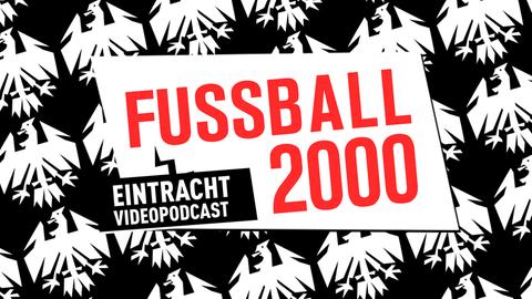 FUSSBALL 2000 auf Hintergrundbild mit weißen Adlern auf schwarzem Grund