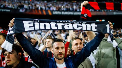 Fans von Eintracht Frankfurt in Barcelona