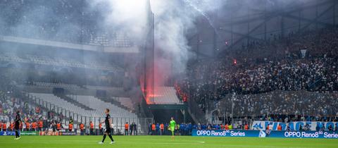 Krawalle beim Spiel von Eintracht Frankfurt in Marseille