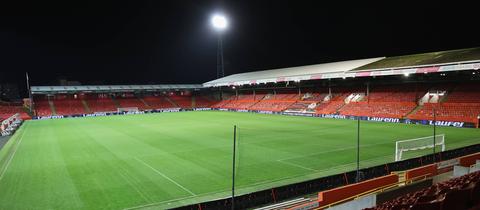 Das Pittodrie-Stadion in Aberdeen