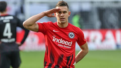 Gegen Union Berlin wurde der Jubel von Eintracht-Stürmer Borré noch unterbunden.