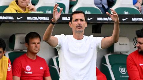 Dino Toppmöller beim Spiel der Eintracht in Wolfsburg