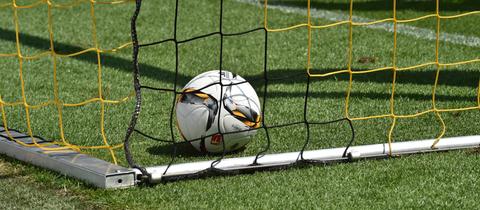 Fußball im Tor Sujet