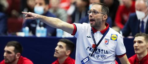 Hrvoje Horvat an der Seitenlinie bei der Handball-WM